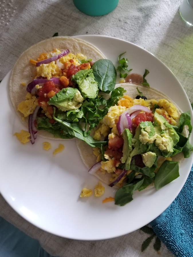 Vegetarian breakfast tacos